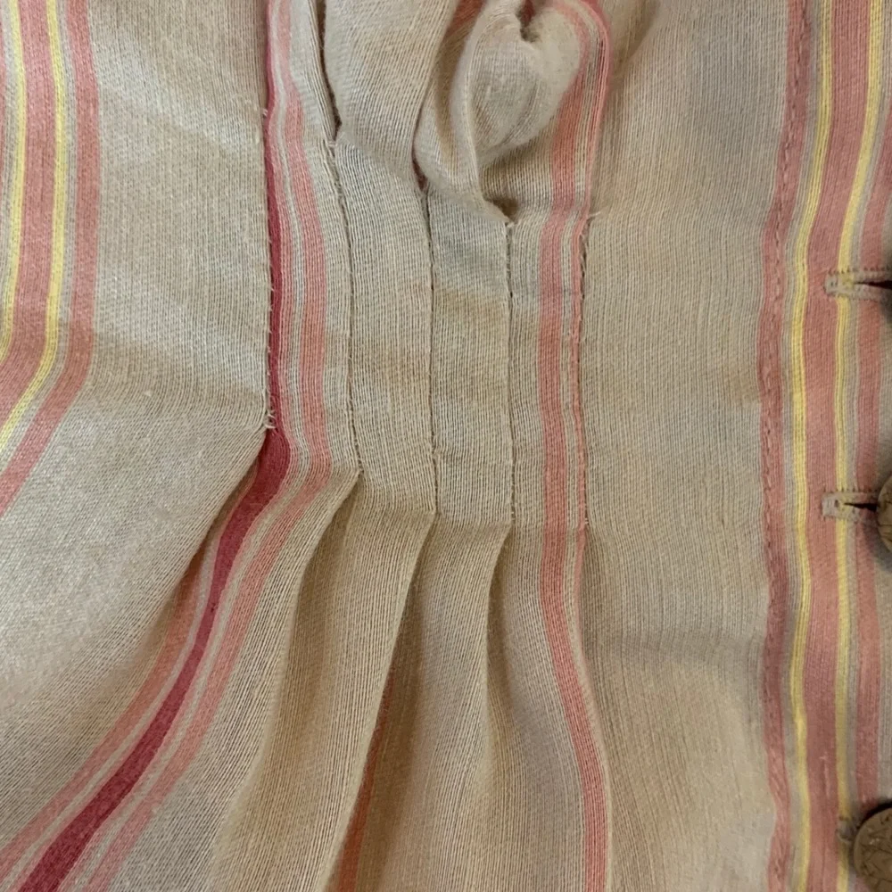 Joie Maelina Linen Blended Striped High Rise Button Front Shorts Size Large NEW